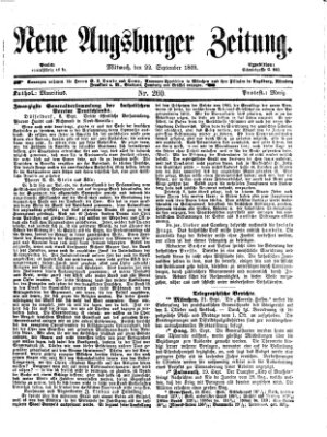Neue Augsburger Zeitung Mittwoch 22. September 1869