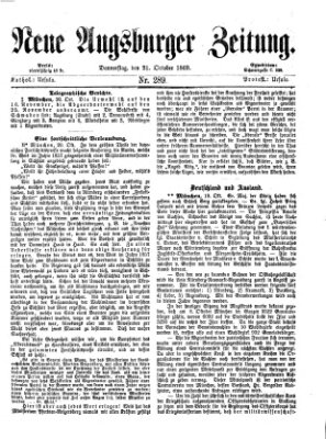 Neue Augsburger Zeitung Donnerstag 21. Oktober 1869