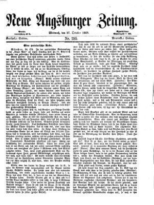 Neue Augsburger Zeitung Mittwoch 27. Oktober 1869
