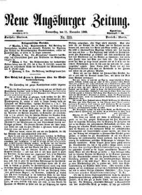 Neue Augsburger Zeitung Donnerstag 11. November 1869