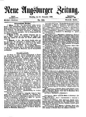 Neue Augsburger Zeitung Samstag 20. November 1869