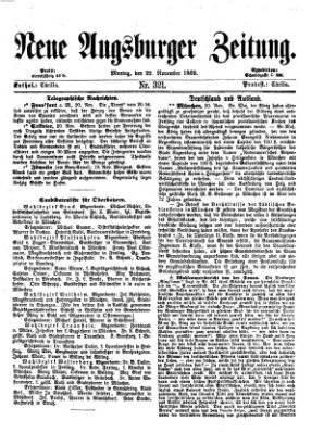 Neue Augsburger Zeitung Montag 22. November 1869