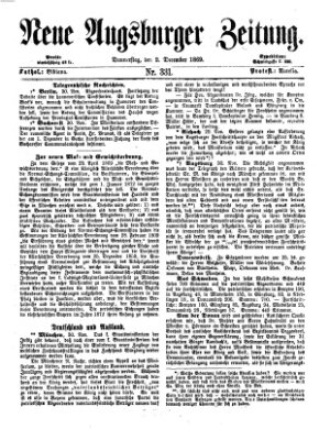 Neue Augsburger Zeitung Donnerstag 2. Dezember 1869