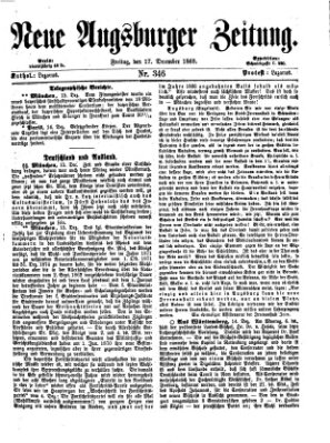 Neue Augsburger Zeitung Freitag 17. Dezember 1869