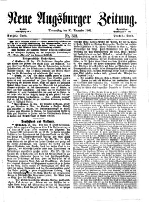 Neue Augsburger Zeitung Donnerstag 30. Dezember 1869