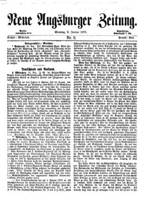 Neue Augsburger Zeitung Sonntag 2. Januar 1870