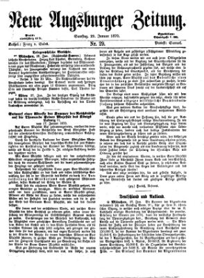 Neue Augsburger Zeitung Samstag 29. Januar 1870