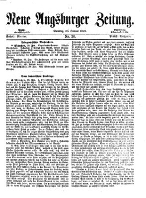Neue Augsburger Zeitung Sonntag 30. Januar 1870