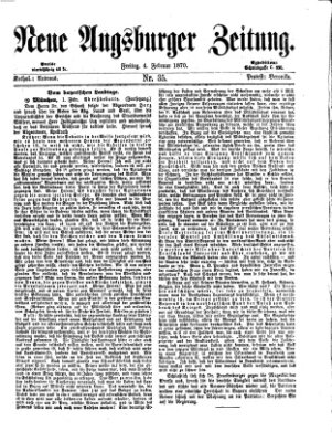 Neue Augsburger Zeitung Freitag 4. Februar 1870