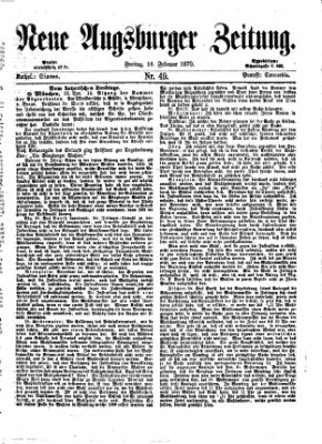 Neue Augsburger Zeitung Freitag 18. Februar 1870