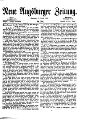 Neue Augsburger Zeitung Sonntag 17. April 1870