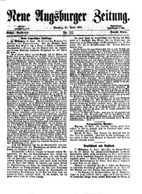 Neue Augsburger Zeitung Samstag 23. April 1870
