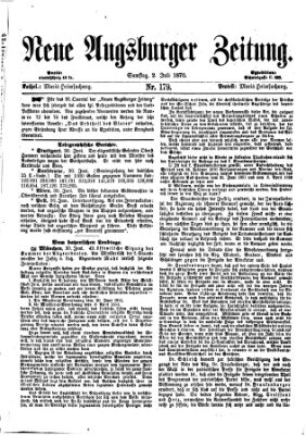 Neue Augsburger Zeitung Samstag 2. Juli 1870