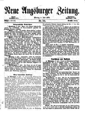 Neue Augsburger Zeitung Montag 4. Juli 1870