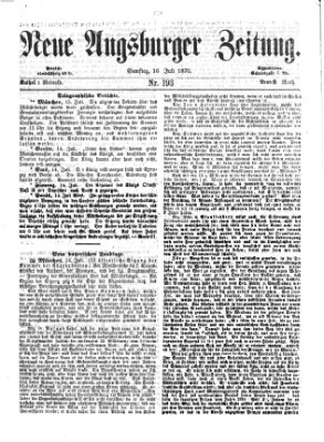 Neue Augsburger Zeitung Samstag 16. Juli 1870