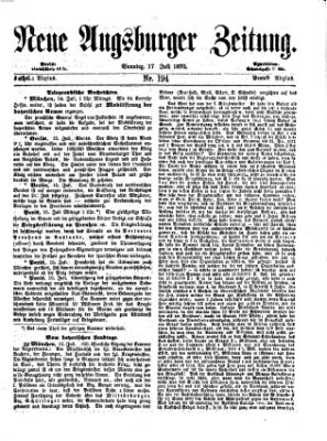 Neue Augsburger Zeitung Sonntag 17. Juli 1870