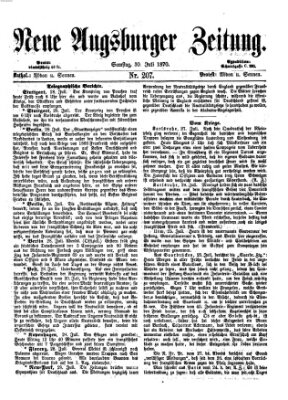 Neue Augsburger Zeitung Samstag 30. Juli 1870