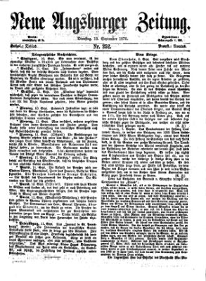 Neue Augsburger Zeitung Dienstag 13. September 1870