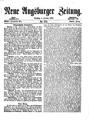 Neue Augsburger Zeitung Dienstag 4. Oktober 1870