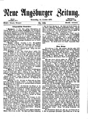 Neue Augsburger Zeitung Donnerstag 13. Oktober 1870
