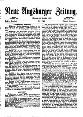 Neue Augsburger Zeitung Mittwoch 26. Oktober 1870