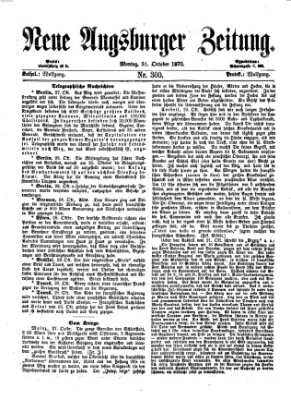 Neue Augsburger Zeitung Montag 31. Oktober 1870