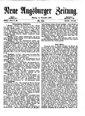 Neue Augsburger Zeitung Montag 14. November 1870