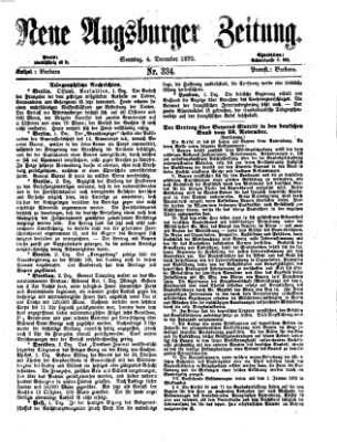 Neue Augsburger Zeitung Sonntag 4. Dezember 1870