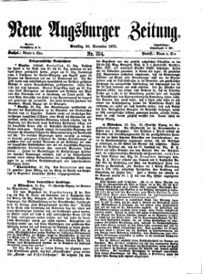 Neue Augsburger Zeitung Samstag 24. Dezember 1870