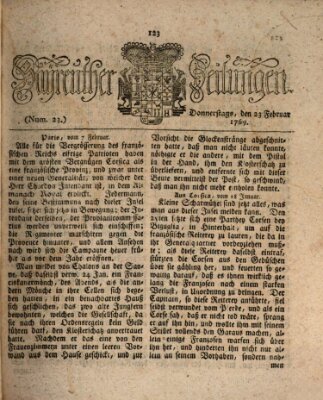 Bayreuther Zeitung Donnerstag 23. Februar 1769