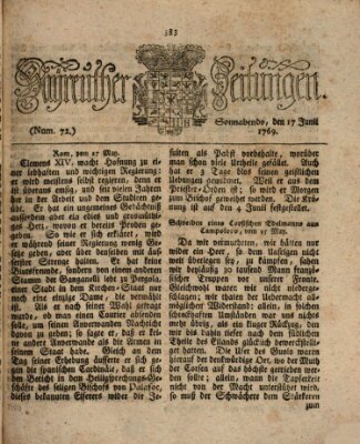 Bayreuther Zeitung Samstag 17. Juni 1769