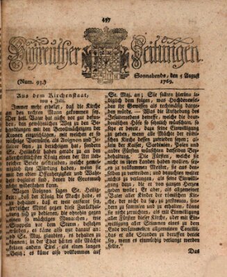Bayreuther Zeitung Samstag 5. August 1769