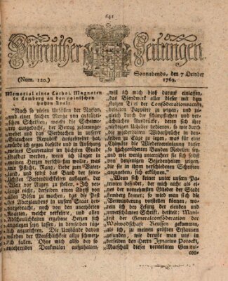 Bayreuther Zeitung Samstag 7. Oktober 1769