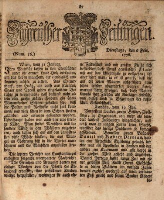 Bayreuther Zeitung Dienstag 6. Februar 1776