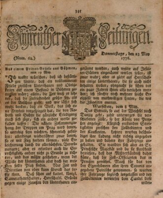Bayreuther Zeitung Donnerstag 23. Mai 1776