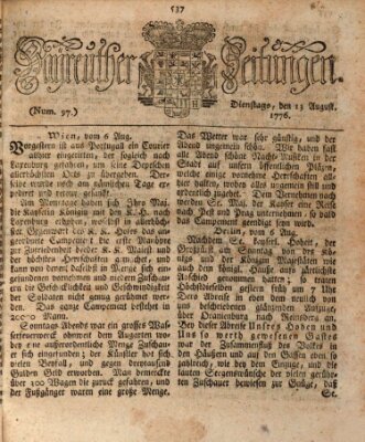 Bayreuther Zeitung Dienstag 13. August 1776