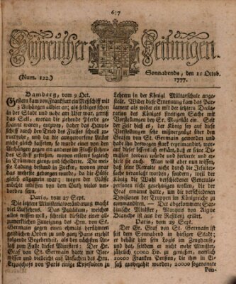 Bayreuther Zeitung Samstag 11. Oktober 1777