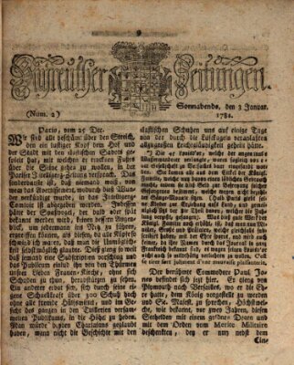 Bayreuther Zeitung Samstag 3. Januar 1784