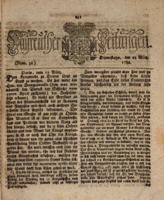 Bayreuther Zeitung Dienstag 23. März 1784