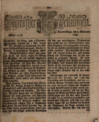 Bayreuther Zeitung Donnerstag 23. September 1784