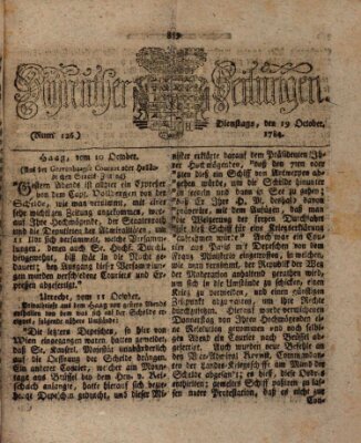 Bayreuther Zeitung Dienstag 19. Oktober 1784