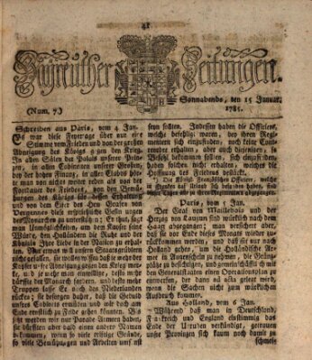 Bayreuther Zeitung Samstag 15. Januar 1785