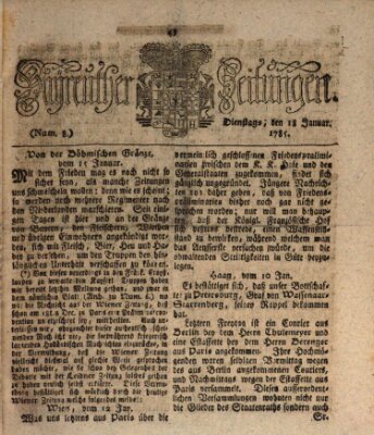 Bayreuther Zeitung Dienstag 18. Januar 1785