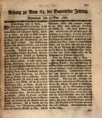 Bayreuther Zeitung Montag 30. Mai 1785