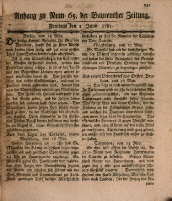 Bayreuther Zeitung Freitag 3. Juni 1785