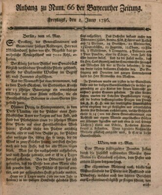 Bayreuther Zeitung Freitag 2. Juni 1786