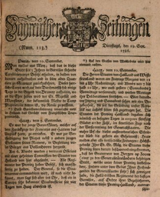 Bayreuther Zeitung Dienstag 19. September 1786