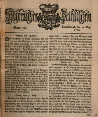 Bayreuther Zeitung Donnerstag 10. Mai 1787