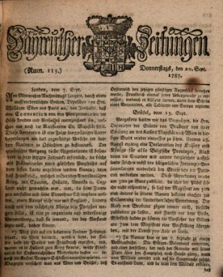 Bayreuther Zeitung Donnerstag 20. September 1787