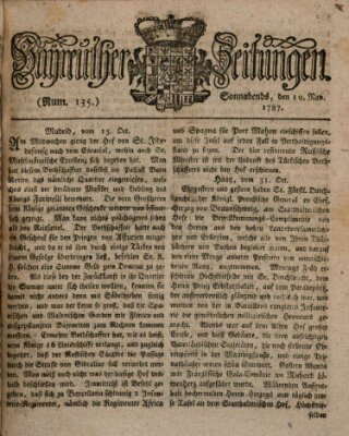 Bayreuther Zeitung Samstag 10. November 1787